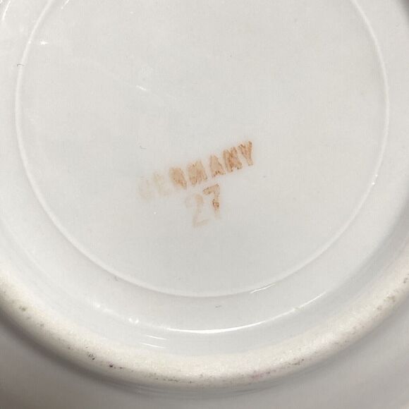 Vintage German porcelain berry bowls set of 3 pink & yellow roses trinket dishes - Picture 6 of 6